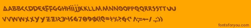 300TrojansLeftalic Font – Brown Fonts on Orange Background