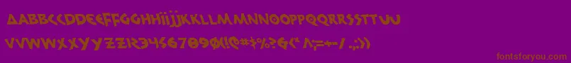 300TrojansLeftalic Font – Brown Fonts on Purple Background