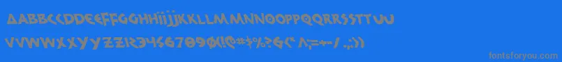 300TrojansLeftalic Font – Gray Fonts on Blue Background