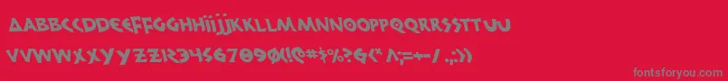 300TrojansLeftalic Font – Gray Fonts on Red Background
