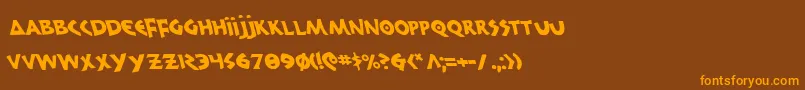 300TrojansLeftalic Font – Orange Fonts on Brown Background