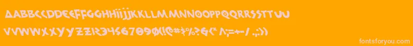 300TrojansLeftalic-Schriftart – Rosa Schriften auf orangefarbenem Hintergrund