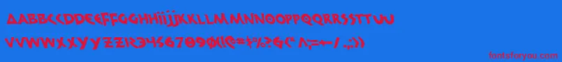 300TrojansLeftalic-Schriftart – Rote Schriften auf blauem Hintergrund
