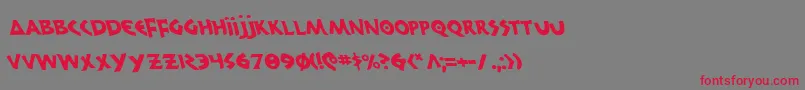 300TrojansLeftalic Font – Red Fonts on Gray Background
