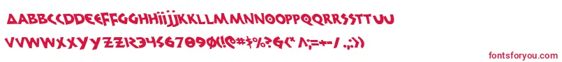 フォント300TrojansLeftalic – 白い背景に赤い文字