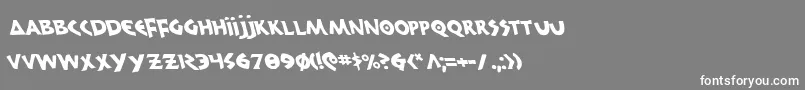 フォント300TrojansLeftalic – 灰色の背景に白い文字