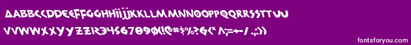300TrojansLeftalic-fontti – valkoiset fontit violetilla taustalla