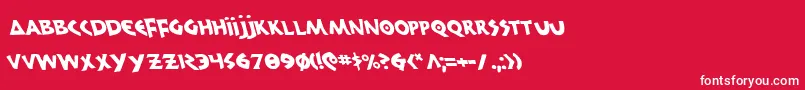 フォント300TrojansLeftalic – 赤い背景に白い文字