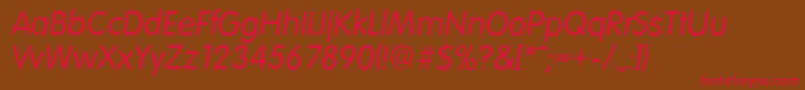VolkswagenserialItalic Font – Red Fonts on Brown Background