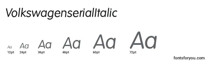 Размеры шрифта VolkswagenserialItalic