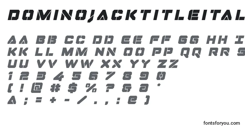 Dominojacktitleitalフォント–アルファベット、数字、特殊文字