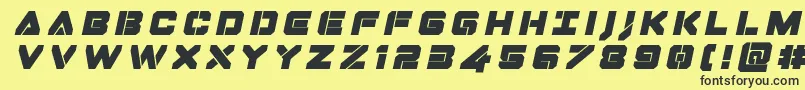 Dominojacktitleital-Schriftart – Schwarze Schriften auf gelbem Hintergrund