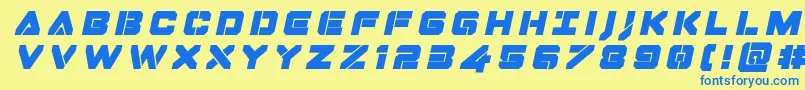 Dominojacktitleital Font – Blue Fonts on Yellow Background