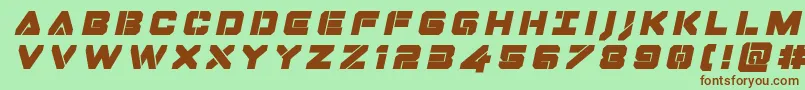 Czcionka Dominojacktitleital – brązowe czcionki na zielonym tle