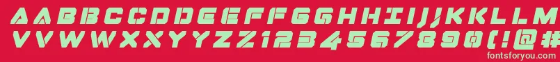 フォントDominojacktitleital – 赤い背景に緑の文字