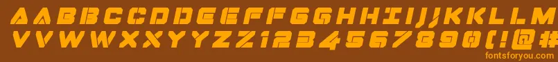 Fonte Dominojacktitleital – fontes laranjas em um fundo marrom
