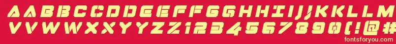 Fonte Dominojacktitleital – fontes amarelas em um fundo vermelho