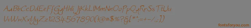 Шрифт Worstveld Sling Oblique – коричневые шрифты на сером фоне