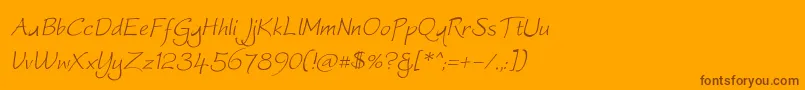 Worstveld Sling Oblique Font – Brown Fonts on Orange Background