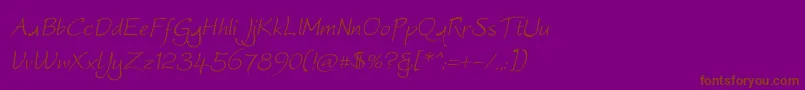Worstveld Sling Oblique Font – Brown Fonts on Purple Background