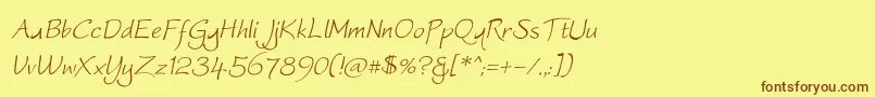 Worstveld Sling Oblique Font – Brown Fonts on Yellow Background