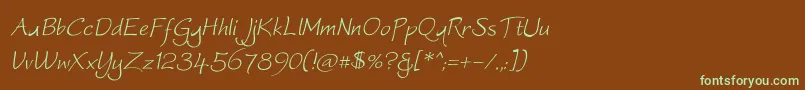 Worstveld Sling Oblique Font – Green Fonts on Brown Background