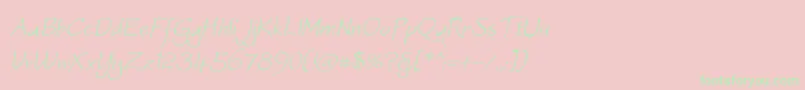 Worstveld Sling Oblique Font – Green Fonts on Pink Background