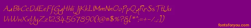 Worstveld Sling Oblique Font – Orange Fonts on Purple Background