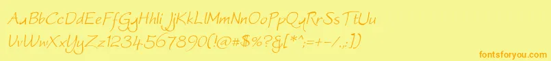 Worstveld Sling Oblique Font – Orange Fonts on Yellow Background