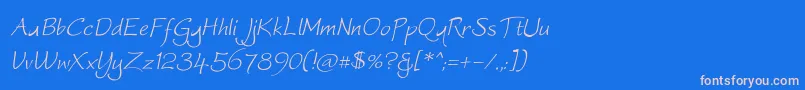 Worstveld Sling Oblique Font – Pink Fonts on Blue Background