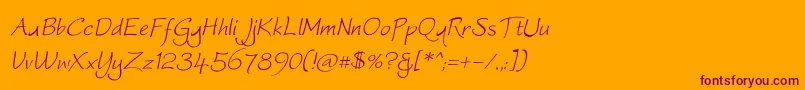 Worstveld Sling Oblique Font – Purple Fonts on Orange Background