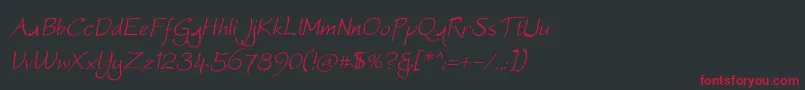 Worstveld Sling Oblique Font – Red Fonts on Black Background