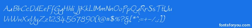 フォントWorstveld Sling Oblique – 青い背景に白い文字