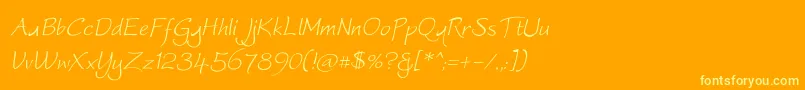 Worstveld Sling Oblique Font – Yellow Fonts on Orange Background