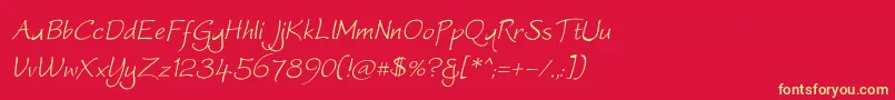 Worstveld Sling Oblique Font – Yellow Fonts on Red Background