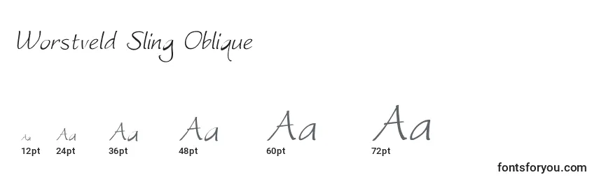 Размеры шрифта Worstveld Sling Oblique