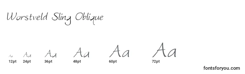 Größen der Schriftart Worstveld Sling Oblique