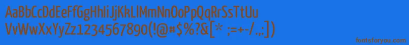 YanoneKaffeesatzRegular Font – Brown Fonts on Blue Background