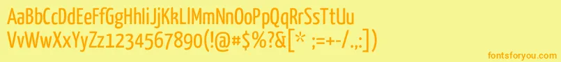 YanoneKaffeesatzRegular Font – Orange Fonts on Yellow Background