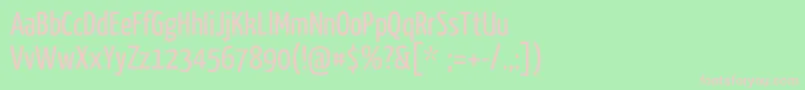 YanoneKaffeesatzRegular-Schriftart – Rosa Schriften auf grünem Hintergrund