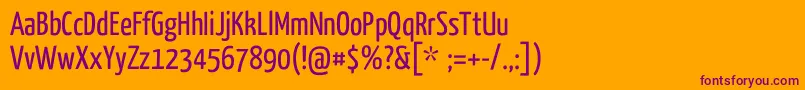 YanoneKaffeesatzRegular Font – Purple Fonts on Orange Background