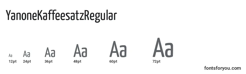 YanoneKaffeesatzRegular Font Sizes