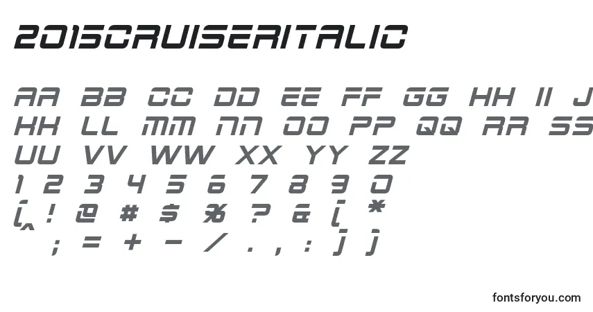 Schriftart 2015CruiserItalic (96280) – Alphabet, Zahlen, spezielle Symbole