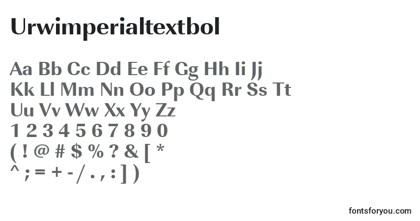 A fonte Urwimperialtextbol – alfabeto, números, caracteres especiais