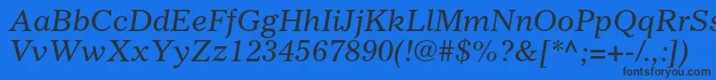 GazetteltstdItalic Font – Black Fonts on Blue Background