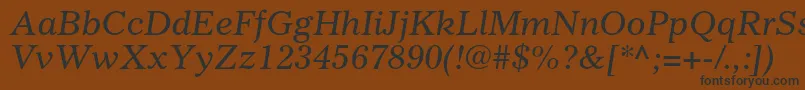 GazetteltstdItalic Font – Black Fonts on Brown Background