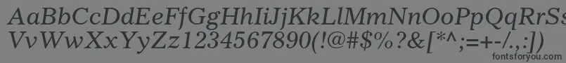 GazetteltstdItalic Font – Black Fonts on Gray Background