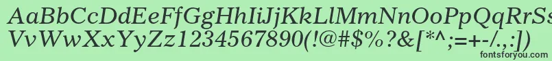 GazetteltstdItalic Font – Black Fonts on Green Background