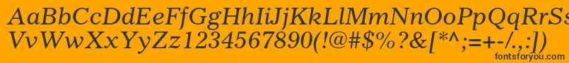 GazetteltstdItalic Font – Black Fonts on Orange Background