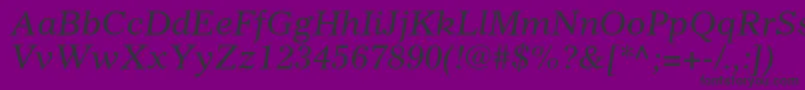 GazetteltstdItalic Font – Black Fonts on Purple Background